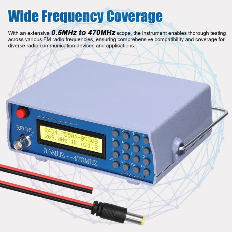 0.5M-470M Radio Frequency Signal Source Generator Practical Debugging Instrument Tester for Frequency Modulation Interphone Built-in 800Hz Tone Modulator  |   Other Instruments Measurement & Analysis Instruments Multicolor