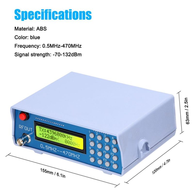 0.5MHz-470MHz RF Signal Generator Meter Tester for FM Radio Walkie-talkie Debug Digital CTCSS Singal Output  |   Other Instruments Measurement & Analysis Instruments Blue