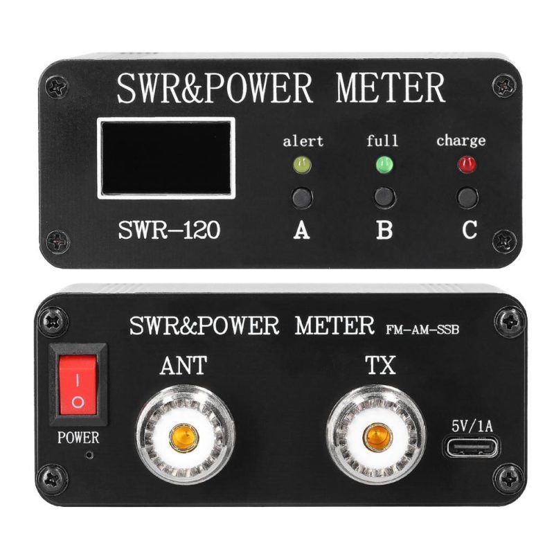 1.8MHz-50MHz 0.5W-120W Short Waves SWR and Power Watt Meter Chinese English Menu Switchable Type-C Charging Interface  |   Other Instruments Measurement & Analysis Instruments Black