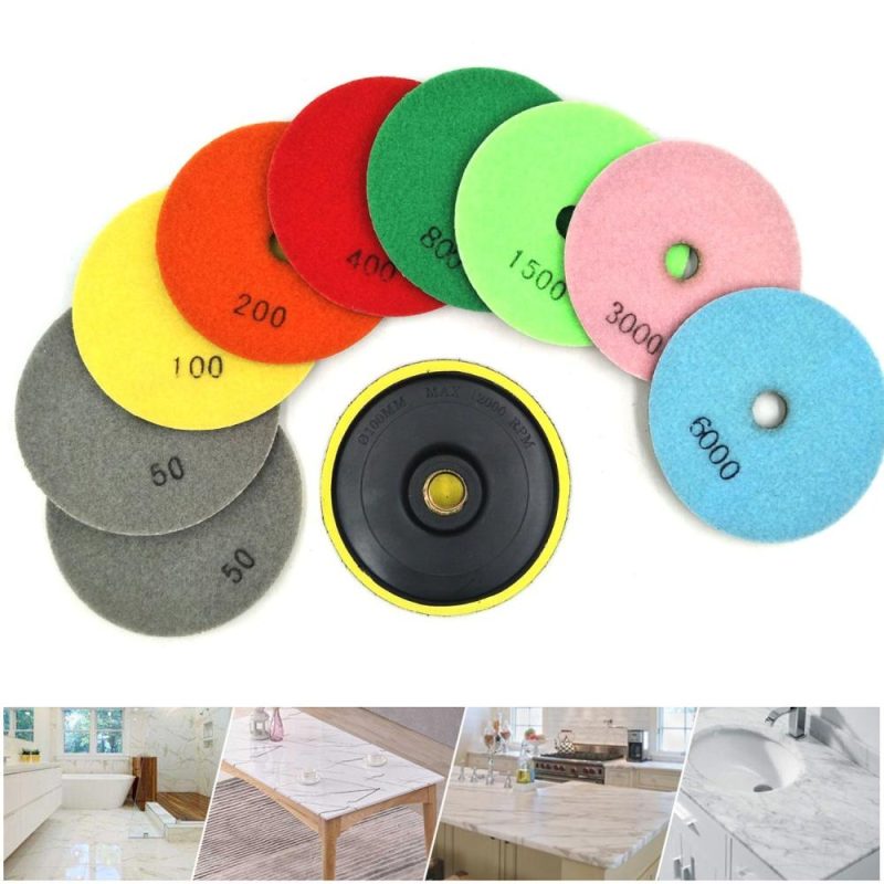 10 Piece Set Diamond Polishing Pads 4 inch Wet/Dry Granite Stone Concrete Marble  |   Others Hardware & Gadgets Others