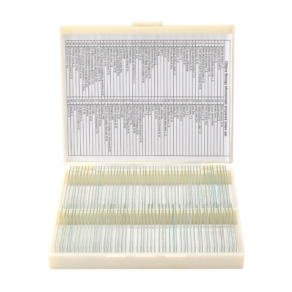 100PCS/Set Biological Glass Sample Prepared Basic Animal Plants Insects Tissues Science Specimen Cover Slips Portable Educational Microscope Slides  |   Microscopes & Endoscope Measurement & Analysis Instruments Microscopes & Endoscope