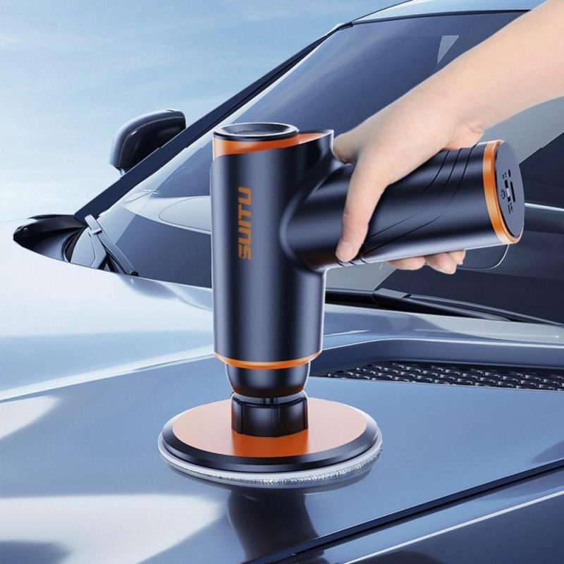 100W 1800rpm Multifunctional Cordless Car Polishing Waxing Machine Portable Car Waxing Tool Two Speed Adjustable  |   Power Tool Parts Power & Electrical Tools Black & Orange