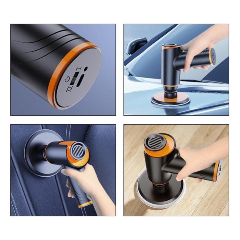 100W 1800rpm Multifunctional Cordless Car Polishing Waxing Machine Portable Car Waxing Tool Two Speed Adjustable  |   Power Tool Parts Power & Electrical Tools Black & Orange