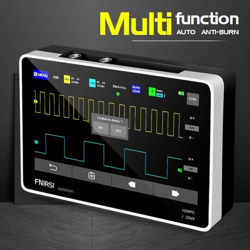 1013D 2 Channels 100MHz*2 Band Width 1GSa/s Sampling Rate Oscilloscope with 7 Inch Color TFT High Definition LCD Touching Screen  |   Digital Multimeters & Oscilloscopes Digital Multimeters & Oscilloscopes Black