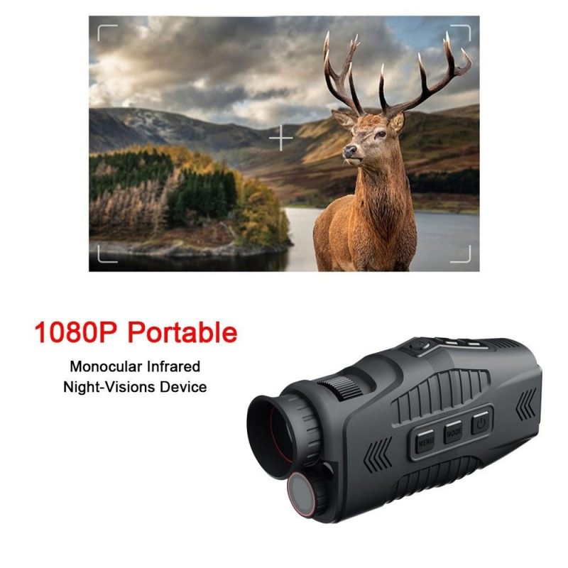 1080P Portable Monocular Infrared Night-Visions Device Day Night Use Photo Video Taking 5X Digital Zoom 300M Full Dark Viewing Distance for Outdoor Hunt Boating Journey  |   Microscopes & Endoscope Measurement & Analysis Instruments Microscopes & Endoscope