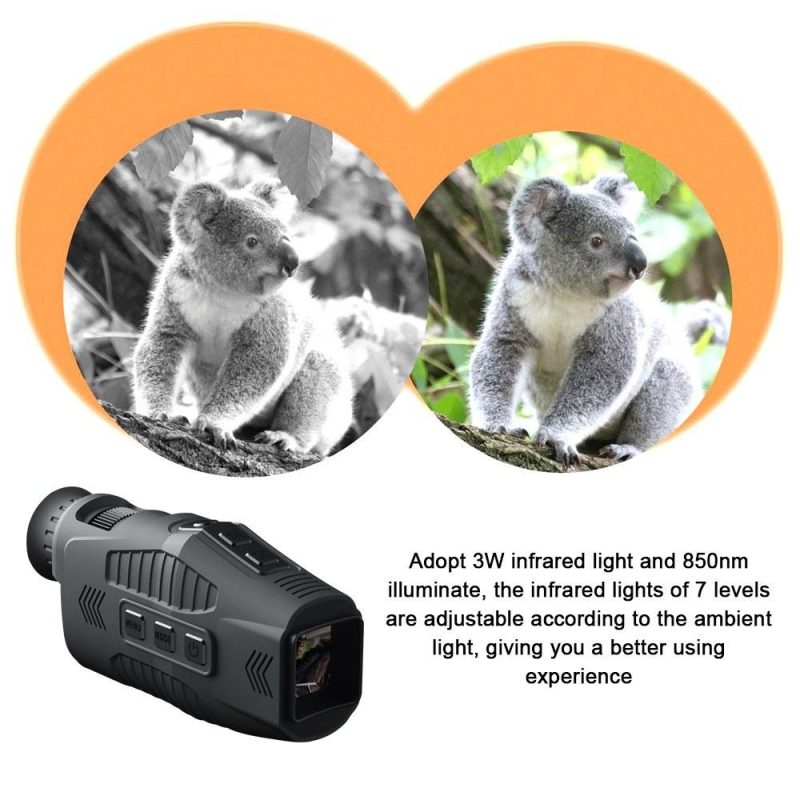 1080P Portable Monocular Infrared Night-Visions Device Day Night Use Photo Video Taking 5X Digital Zoom 300M Full Dark Viewing Distance for Outdoor Hunt Boating Journey  |   Microscopes & Endoscope Measurement & Analysis Instruments Microscopes & Endoscope