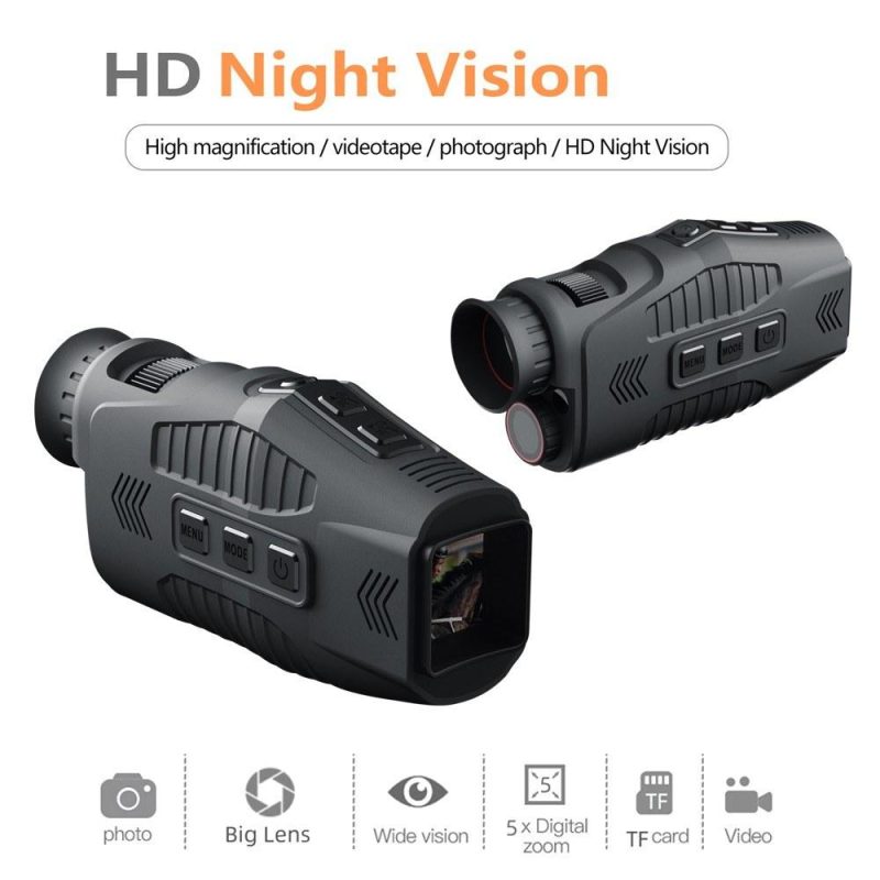 1080P Portable Monocular Infrared Night-Visions Device Day Night Use Photo Video Taking 5X Digital Zoom 300M Full Dark Viewing Distance for Outdoor Hunt Boating Journey  |   Microscopes & Endoscope Measurement & Analysis Instruments Microscopes & Endoscope