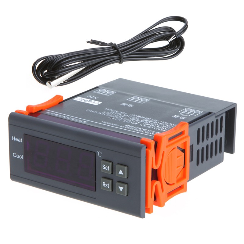 10A 220V Digital Temperature Controller Thermocouple -40℃ to 120℃ with Alarm Function  |   Temperature & Humidity Measurements Measurement & Analysis Instruments Black & Orange