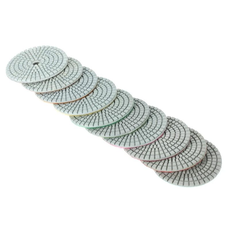 10pcs 3″ Diamond Flexible Wet Polishing Pads Grinding Disc + 1pc Backing Pad for Granite Marble Stone Ceramic Tile Concrete  |   Buffing Pad Power & Electrical Tools Buffing Pad