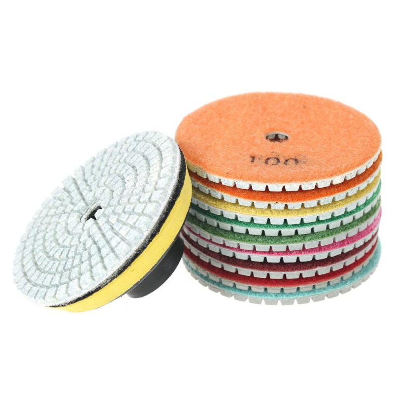 10pcs 3″ Diamond Flexible Wet Polishing Pads Grinding Disc + 1pc Backing Pad for Granite Marble Stone Ceramic Tile Concrete  |   Buffing Pad Power & Electrical Tools Buffing Pad