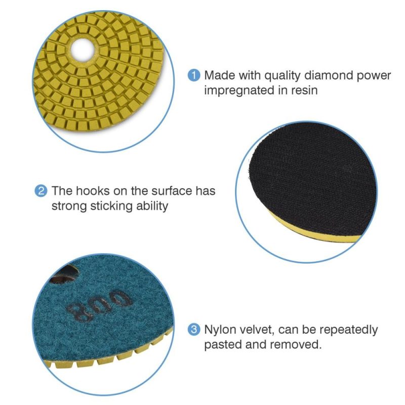 10pcs Diamond Polishing Pads 4 Inch + 2pcs Backing Holder Pads + 2pcs Drill Adapters for Granite Concrete Marble Floor  |   Others Hardware & Gadgets Others