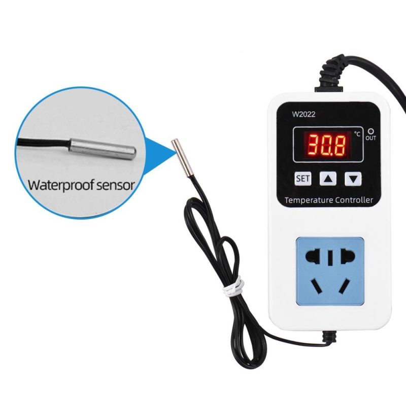 110-220V 10A 1500W Electronic Temperature Controller Outlet Wall Mounted Intelligent Digital Display Temperature Control Switch with Waterproof Sensor  |   Temperature & Humidity Measurements Measurement & Analysis Instruments Temperature & Humidity Measurements