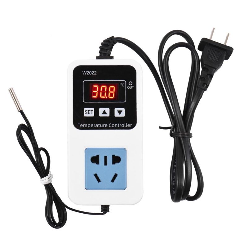 110-220V 10A 1500W Electronic Temperature Controller Outlet Wall Mounted Intelligent Digital Display Temperature Control Switch with Waterproof Sensor  |   Temperature & Humidity Measurements Measurement & Analysis Instruments Temperature & Humidity Measurements