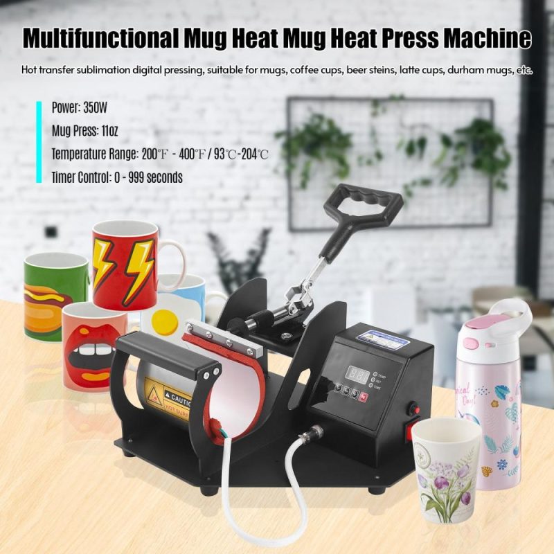 11oz Mug Heat Press Machine Hot Transfer Sublimation Digital Pressing Maker for Mug Coffee Cup Beer Stein Latte Cup  |   DIY Tools DIY Tools Black