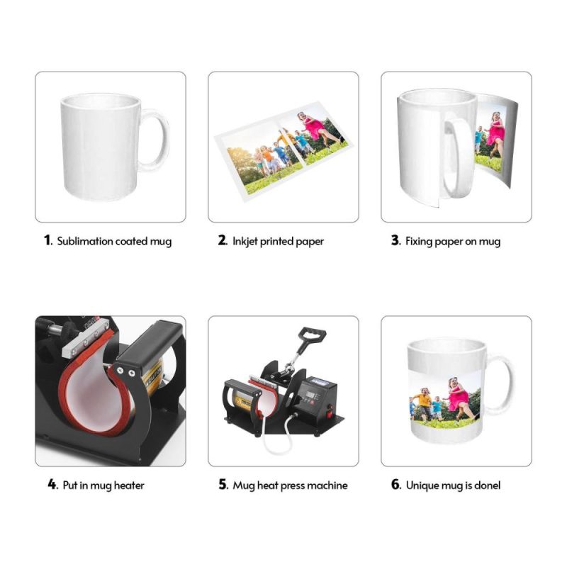 11oz Mug Heat Press Machine Hot Transfer Sublimation Digital Pressing Maker for Mug Coffee Cup Beer Stein Latte Cup  |   DIY Tools DIY Tools Black