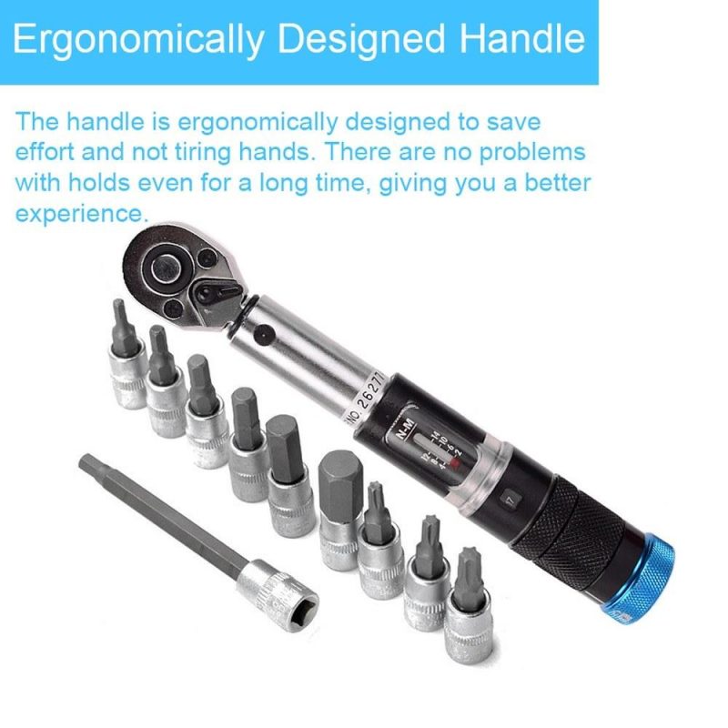 11PCS 1/4 Inch 2-20Nm Preset Torque Wrench Sleeves Set Quick Release Mini Portable Adjustable Torque Wrench Household Bicycle Car Auto Repairs with Storage Box  |   Wrenches Professional Tools Black