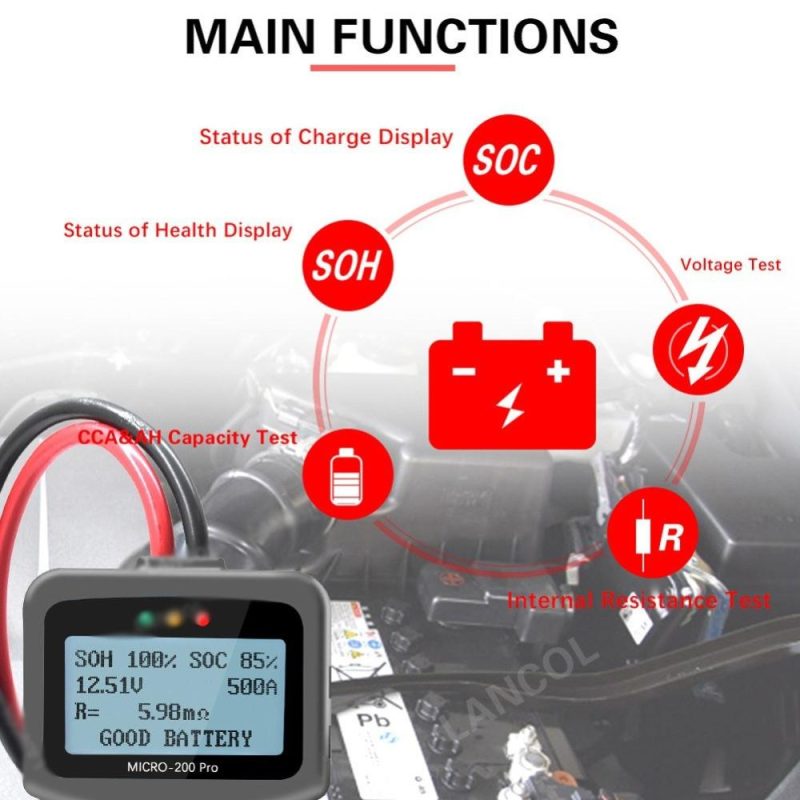 12-Voltage Car Motorcycle Battery Tester Digital Battery Analyzer Micro-200 Pro Motorcycle Automotive Car Diagnostic Tool  |   Others Hardware & Gadgets Others