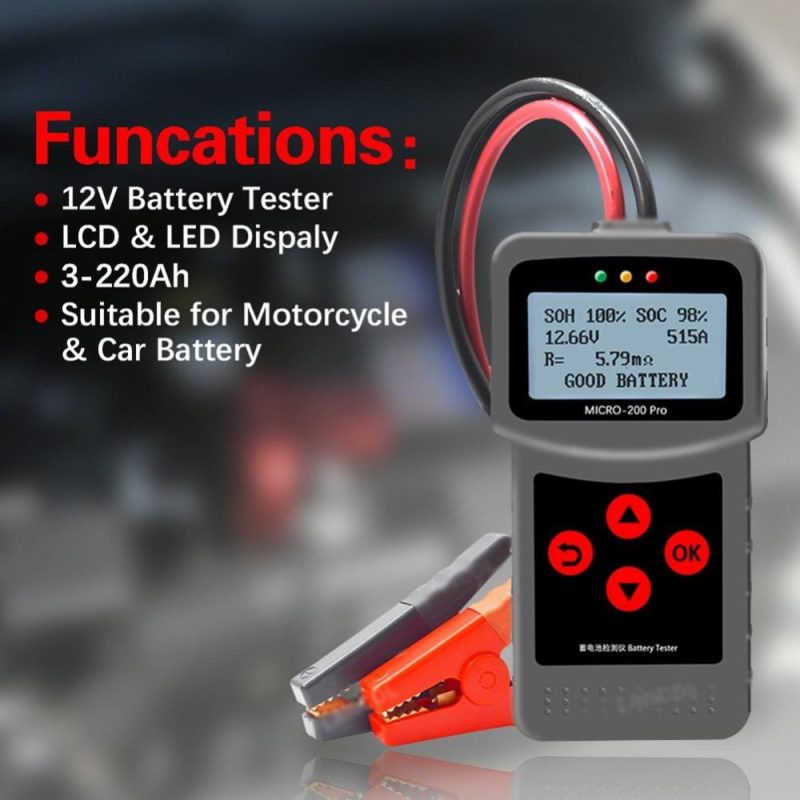 12-Voltage Car Motorcycle Battery Tester Digital Battery Analyzer Micro-200 Pro Motorcycle Automotive Car Diagnostic Tool  |   Others Hardware & Gadgets Others