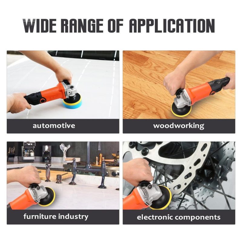 1200W 220V Adjustable Speed Car Electric Polisher Waxing Machine Automobile Furniture Polishing Tool  |   Power Tool Parts Power & Electrical Tools Black+Orange