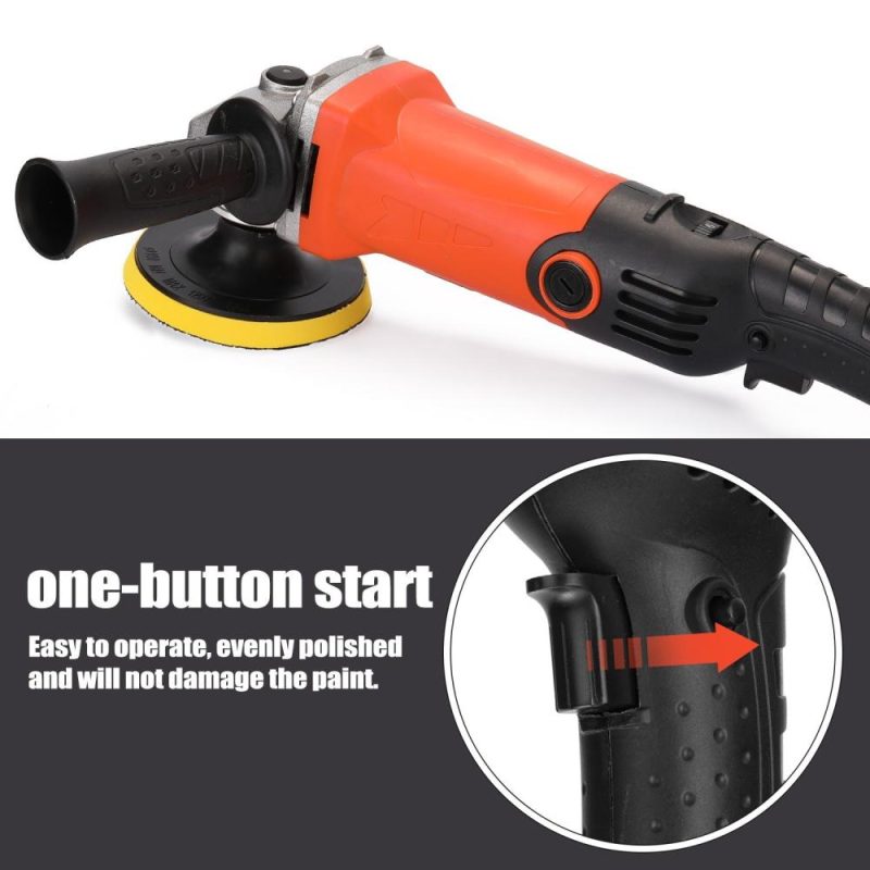 1200W 220V Adjustable Speed Car Electric Polisher Waxing Machine Automobile Furniture Polishing Tool  |   Power Tool Parts Power & Electrical Tools Black+Orange