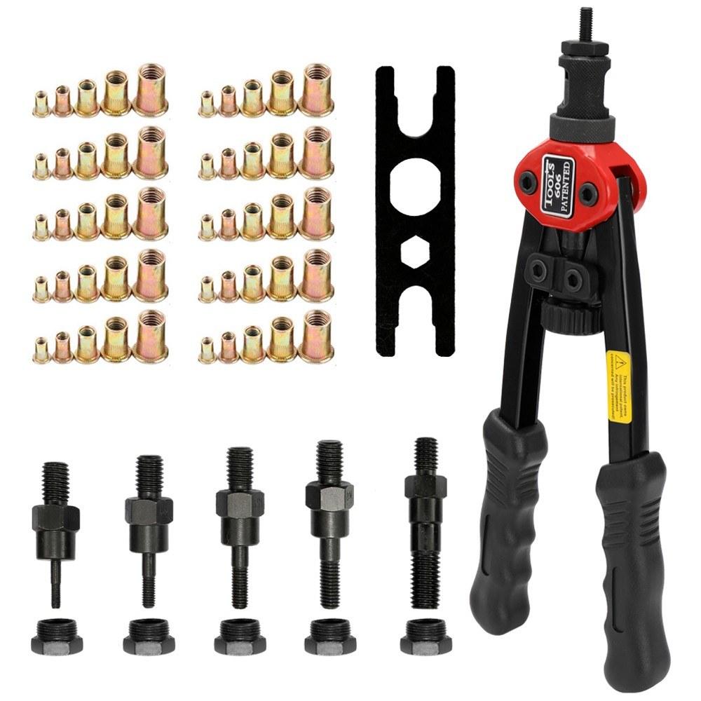 12in Labor-saving Hand Riveter BT-606 Double Insert Manual Rivet Machine Riveting Tools with Nuts  |   Hardware & Accessories Hardware & Accessories Black