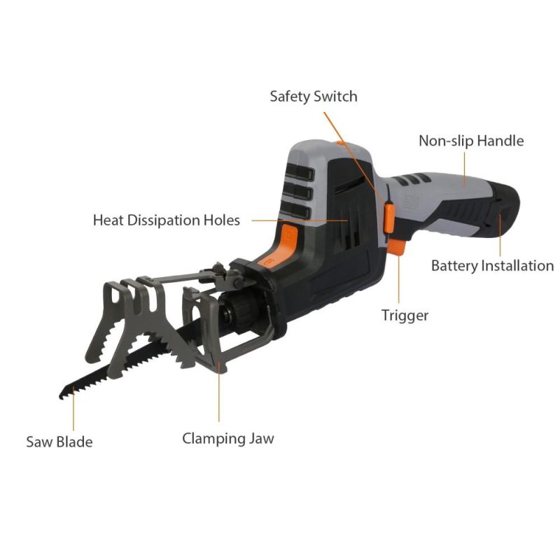 12V Cordless Reciprocating Saw 2500RPM Handheld Electric Saw with 2 PCS 1.5Ah Battery Fast Charger 4 PCS Saw Blades  |   Electrical Equipment & Supplies Electrical Equipment & Supplies Electrical Equipment & Supplies