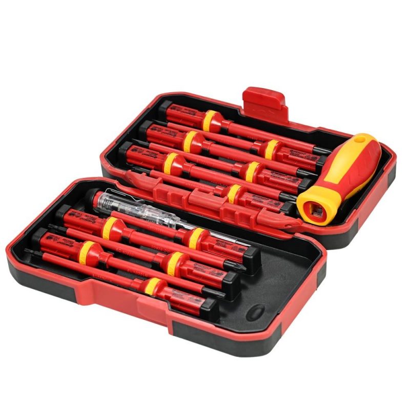 13pcs 1000V Changeable Insulated Screwdrivers Set with Magnetic Slotted Phillips Pozidriv Torx Bits Electrician Repair Tools Kit  |   Pliers Pliers Pliers