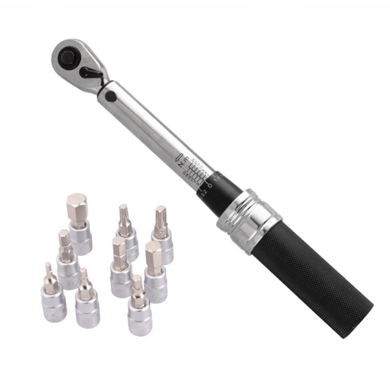 1/4″ DR 1-25Nm Mini Adjustable Bike Torque Wrench Set Bicycle Fixing Tools Kit Ratchet Mechanical Torque Spanner Manual Wrenches  |   Others Hardware & Gadgets Black+Silver