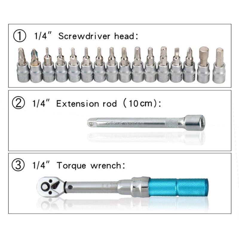 1/4inch Ratchet Head Torque Wrench High Precise Torque Preset Wrenches 1-6Nm  |   Wrenches Professional Tools Wrenches