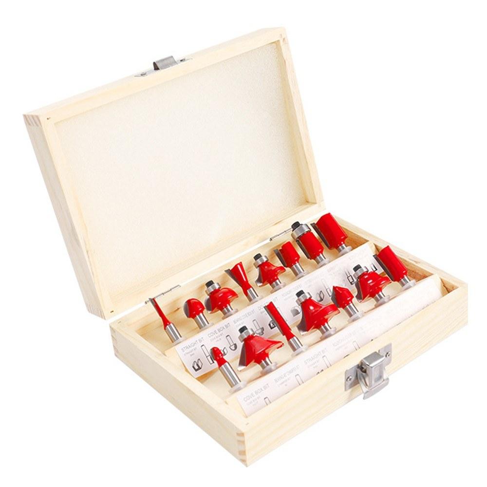 15pcs Milling Cutter Router Bit Set Carbide Shank Mill Woodworking Trimming Engraving Carving Cutting Tool  |   Machinery Parts Hardware & Gadgets Machinery Parts