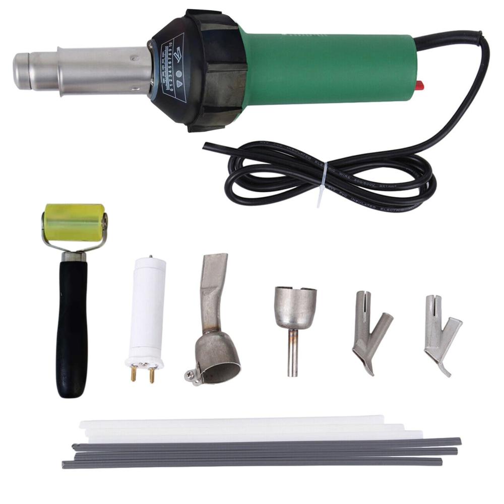 1600W Hot Air Welding Machine Kit Plastics Heat-Welders Tools Set with Welding Speed Nozzle & Roller Rod  |   Others Hardware & Gadgets Green