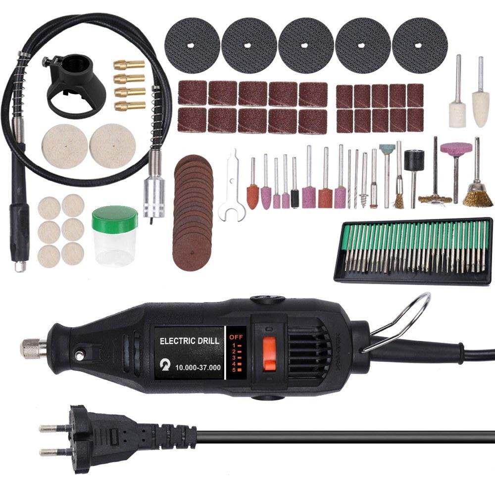 180W Handheld Electric Grinding Tool Set Mini Portable Rotary Drill Grinder Versatile Cutting Polishing Sanding Machine Bits Engrave Tools Kit with Accessories DIY Kits  |   Electrical Equipment & Supplies Electrical Equipment & Supplies Black