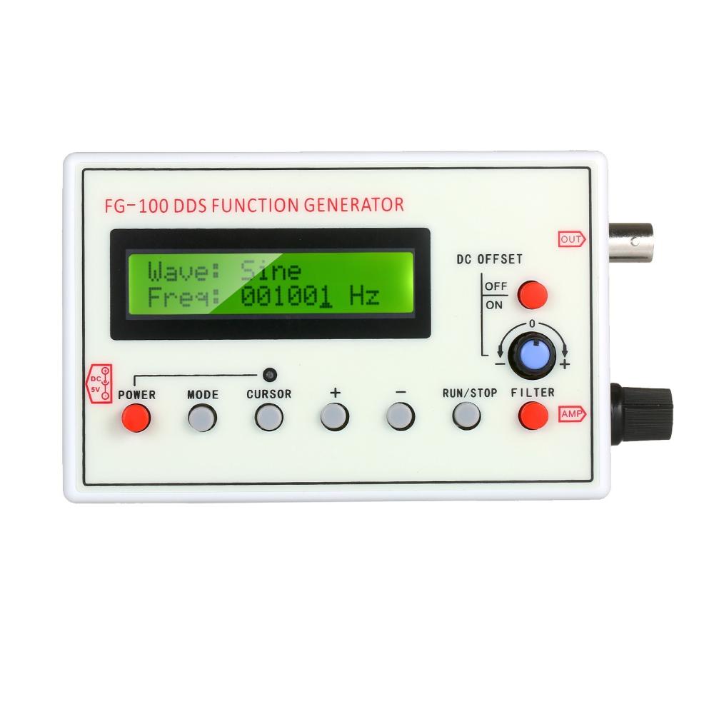 1HZ-500KHZ FG-100 DDS Functional Signal Generator Sine Triangle Square Sawtooth ECG Noise Output Frequency Meter Signal Source Module Frequency Counter  |   Electrical Measuring Tools Electrical Measuring Tools Electrical Measuring Tools