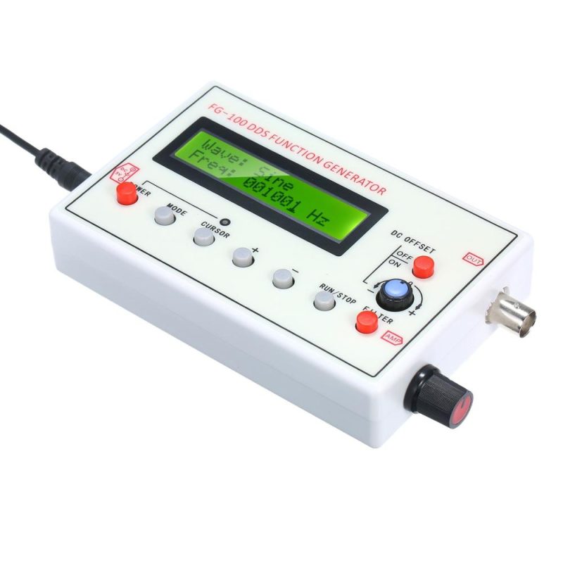 1HZ-500KHZ FG-100 DDS Functional Signal Generator Sine Triangle Square Sawtooth ECG Noise Output Frequency Meter Signal Source Module Frequency Counter  |   Electrical Measuring Tools Electrical Measuring Tools Electrical Measuring Tools