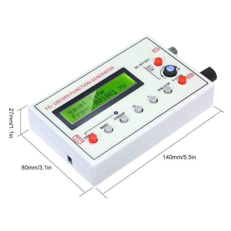 1HZ-500KHZ FG-100 DDS Functional Signal Generator Sine Triangle Square Sawtooth ECG Noise Output Frequency Meter Signal Source Module Frequency Counter  |   Electrical Measuring Tools Electrical Measuring Tools Electrical Measuring Tools