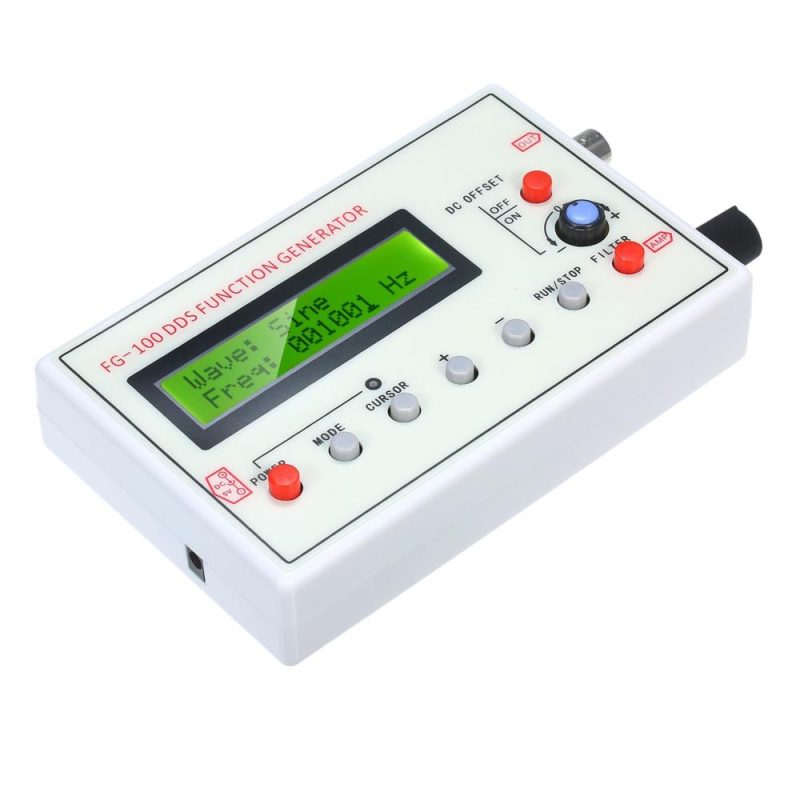 1HZ-500KHZ FG-100 DDS Functional Signal Generator Sine Triangle Square Sawtooth ECG Noise Output Frequency Meter Signal Source Module Frequency Counter  |   Electrical Measuring Tools Electrical Measuring Tools Electrical Measuring Tools