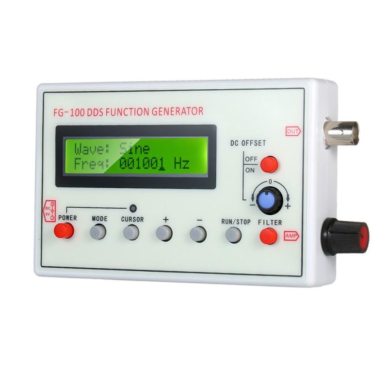 1HZ-500KHZ FG-100 DDS Functional Signal Generator Sine Triangle Square Sawtooth ECG Noise Output Frequency Meter Signal Source Module Frequency Counter  |   Electrical Measuring Tools Electrical Measuring Tools Electrical Measuring Tools