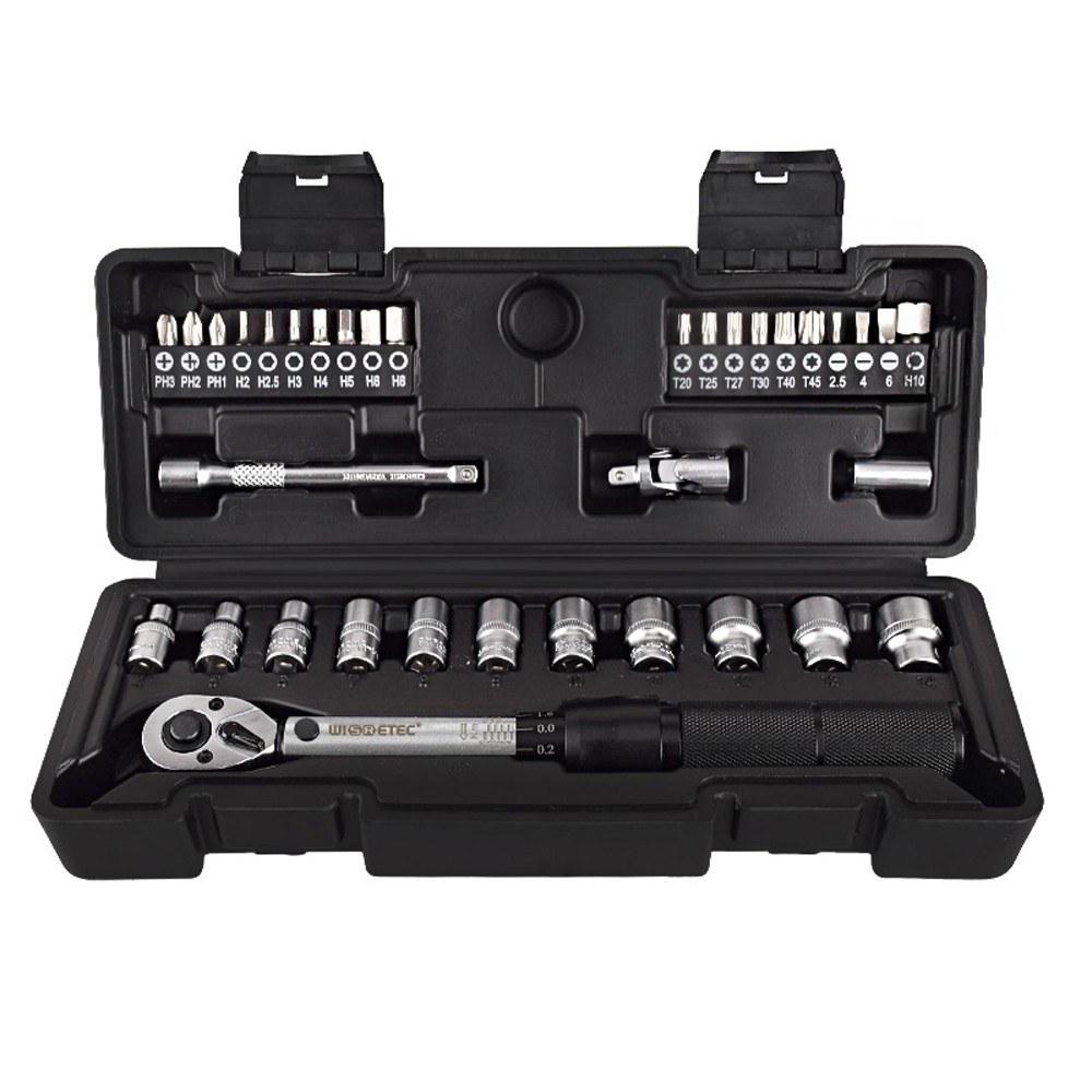 2-20Nm 1/4 Preset Torque Wrench Socket Bit Combination 35 in 1 Household Sets Multipurpose Utility Tool Kit Toolbox Hand Tool Sets Bicycle Fix  |   Wrenches Professional Tools Wrenches