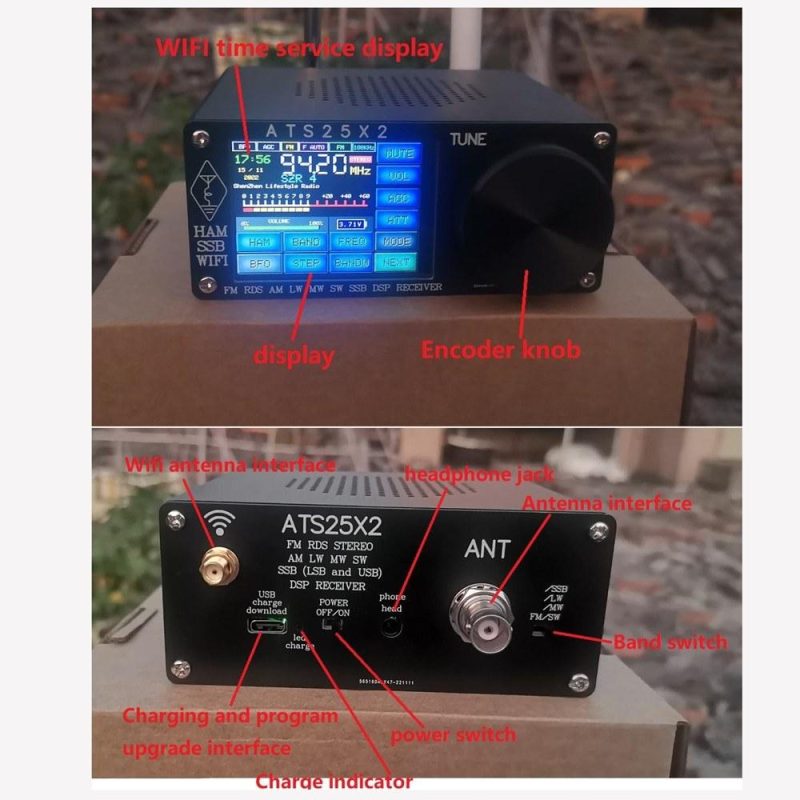 2.4-inch Touched Screen Radio Receiver Full Band Radio Receiver Decoding Function WiFi Function Radio Receiver Multifunctional Radio Receiver  |   Other Instruments Measurement & Analysis Instruments Black