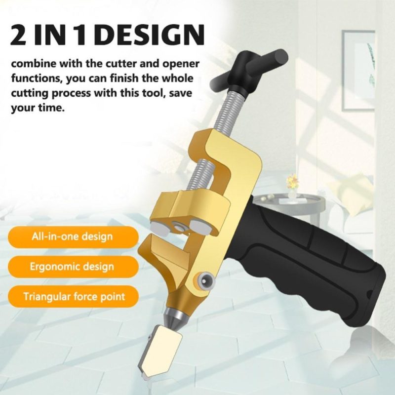 2 In 1 Cutter Opener Handheld Portable Manual Ceramic Tile Cutter Ceramic Tile Cutting Tool Multifunctional Utility Glass Tile Opener Quick Tile Cutting Hand Tool  |   Others Hardware & Gadgets Others