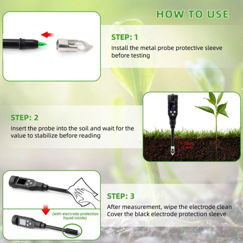 2 in 1 LCD Digital Display Soil PH Tester Soil Temp/PH Testers Garden Planting Soil Detector Soil Temperature Test Tool Soil Detect Device  |   Soil analysis equipment Measurement & Analysis Instruments Black