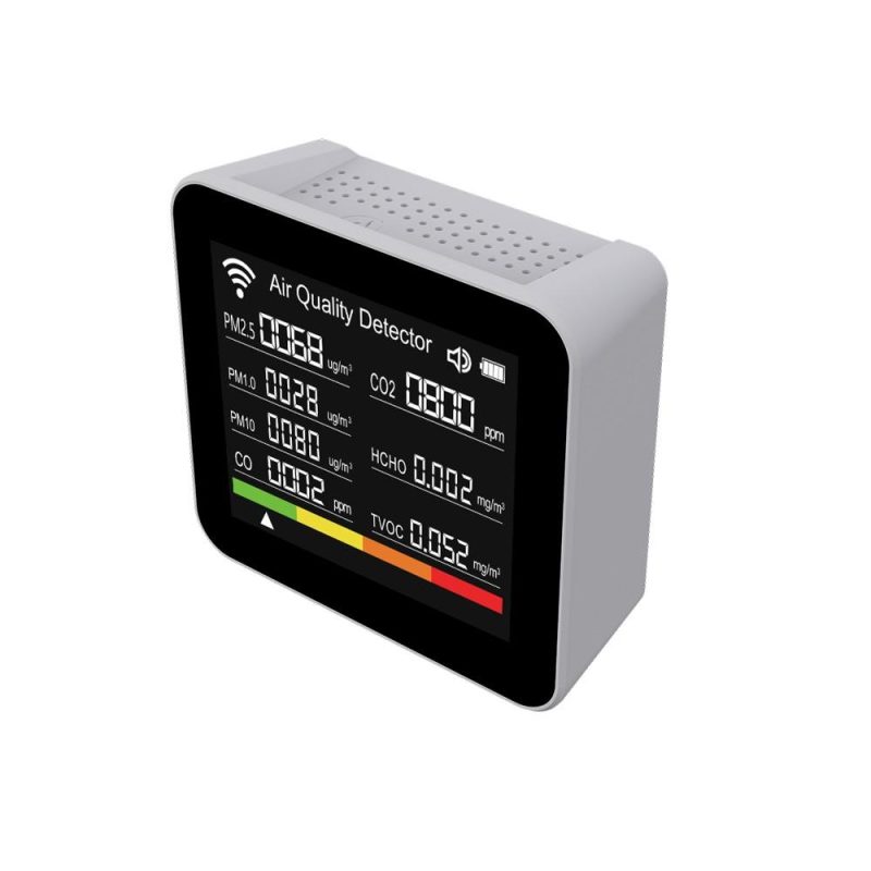 20 in 1 Tuya WIFI Intelligent Air Quality Monitor Indoor CO2 Detector CO/CO2/TVOC/HCHO/PM2.5/PM1.0/PM10/Temperature/Humidity/Time/Date/Alarm Support Remote APP Control Alarm Function for Home Office (with 3 Subunits)  |   Gas detection equipment Gas detection equipment Gas detection equipment