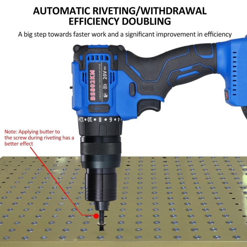 20V Cordless Rivet Machine with 2.0Ah Battery, 2-in-1 Electric Rivet Nut Kit with Memory Mode and Brushless Motor,   Automatic Blind Rivet Machine Tool for Rivets(M3-M10)  |   Electrical Equipment & Supplies Electrical Equipment & Supplies Electrical Equipment & Supplies