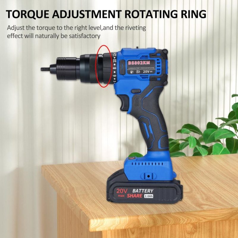 20V Cordless Rivet Machine with 2.0Ah Battery, 2-in-1 Electric Rivet Nut Kit with Memory Mode and Brushless Motor,   Automatic Blind Rivet Machine Tool for Rivets(M3-M10)  |   Electrical Equipment & Supplies Electrical Equipment & Supplies Electrical Equipment & Supplies