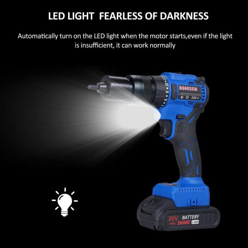 20V Cordless Rivet Machine with 2.0Ah Battery, 2-in-1 Electric Rivet Nut Kit with Memory Mode and Brushless Motor,   Automatic Blind Rivet Machine Tool for Rivets(M3-M10)  |   Electrical Equipment & Supplies Electrical Equipment & Supplies Electrical Equipment & Supplies