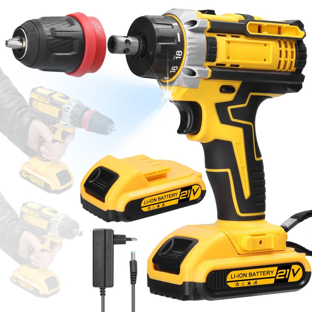 21V 2in1 Lithium Drill Electric Screwdriver Multi-function Power Tool High Torque Brushed Motor Practical Screw Driver for Home Appliances Furniture Installation Automotive Electronics Repairing  |   Electrical Equipment & Supplies Electrical Equipment & Supplies Electrical Equipment & Supplies