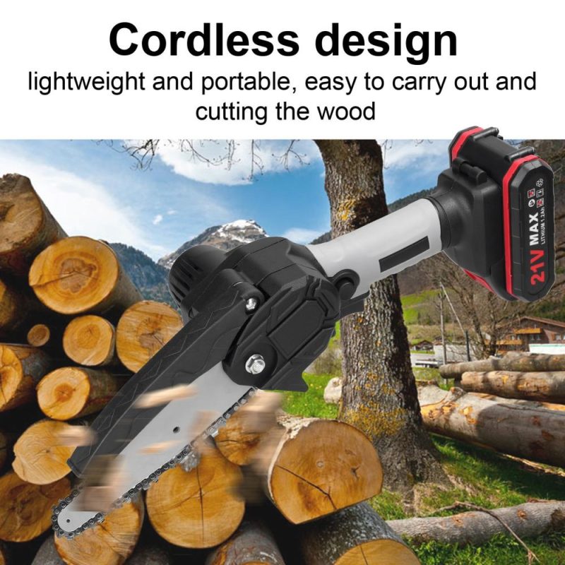 21V 6inch Portable Electric Pruning Saws Small Wood Splitting Chainsaw Brush Motor One-handed Woodworking Tool for Garden Orchard  2 Batteries  |   Electrical Equipment & Supplies Electrical Equipment & Supplies Electrical Equipment & Supplies