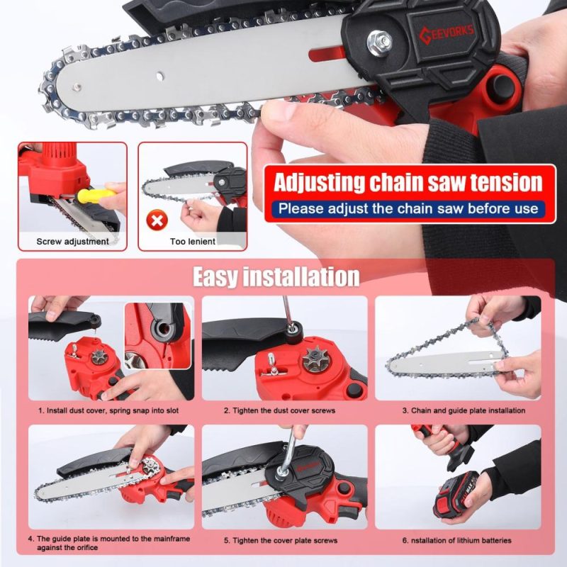 21V 6inch Portable Electric Pruning Saws Small Wood Splitting Chainsaw Brush Motor One-handed Woodworking Tool for Garden Orchard (2pcs Batteries)  |   Electrical Equipment & Supplies Electrical Equipment & Supplies Electrical Equipment & Supplies