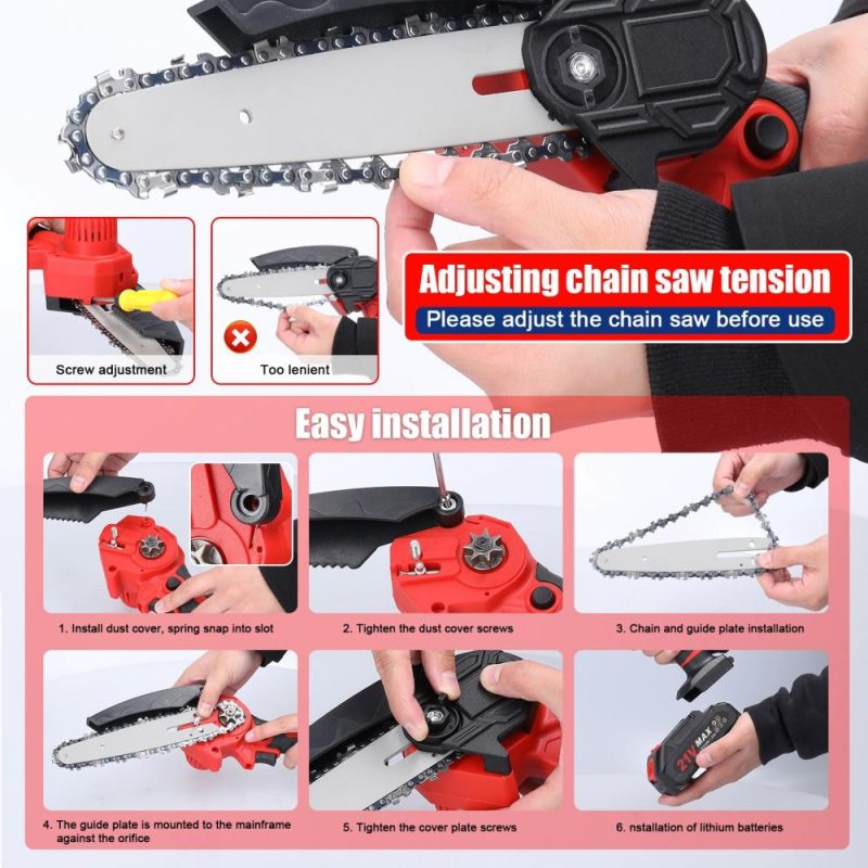 21V 6inch Portable Electric Pruning Saws Small Wood Splitting Chainsaw Brush Motor One-handed Woodworking Tool for Garden Orchard  |   Electrical Equipment & Supplies Electrical Equipment & Supplies Electrical Equipment & Supplies