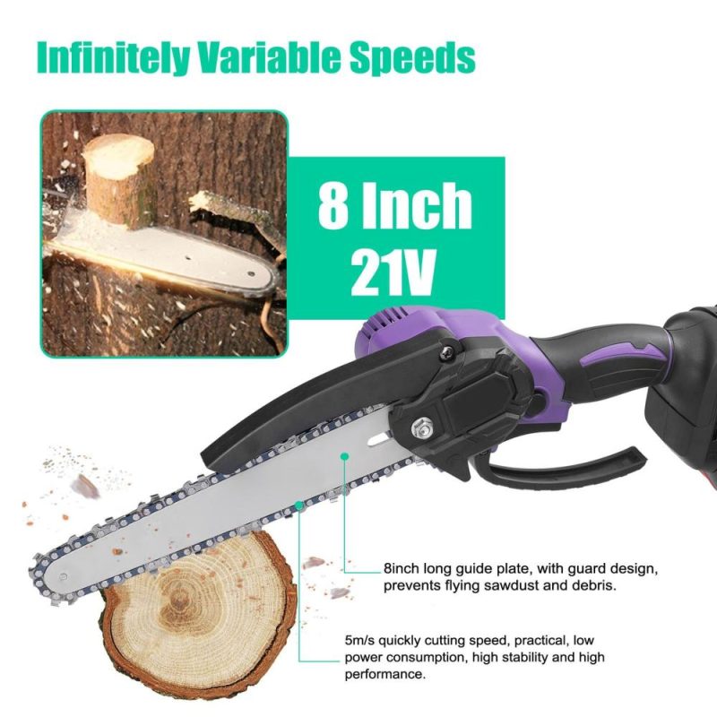 21V 8inch Portable Electric Pruning Saw Small Wood Spliting Chainsaw Brushless Motor One-handed Woodworking Tool for Garden Orchard  |   Electrical Equipment & Supplies Electrical Equipment & Supplies Black